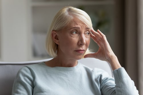 Worried innocent spouse sitting