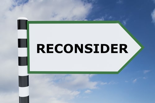 Reconsider written on banner